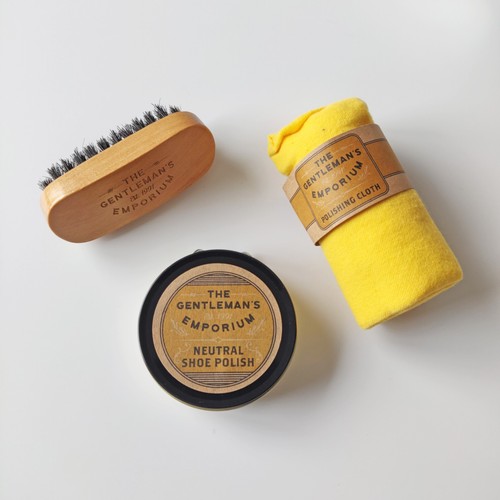 Shoe polish kit tin brush - shoe,