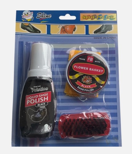 3pc black liquid shoe polish - liquid,