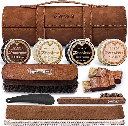 Leather shoe polish kit for - leather,