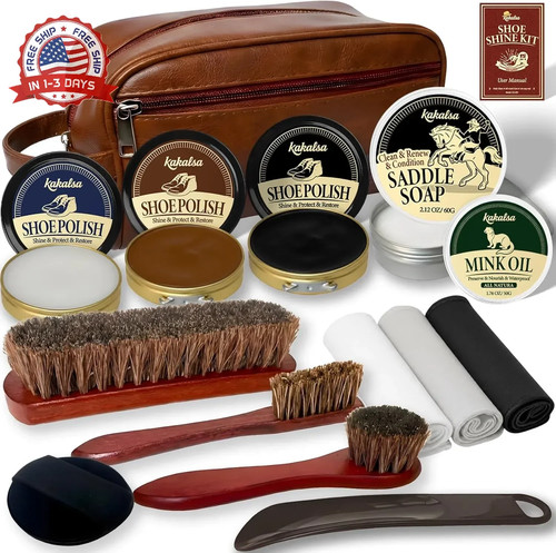 Shoe shine kit - shoe, kit,