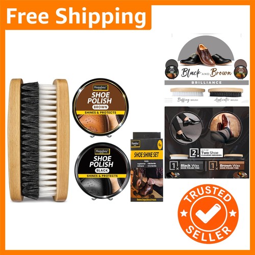4pc leather shoe - polish, kit