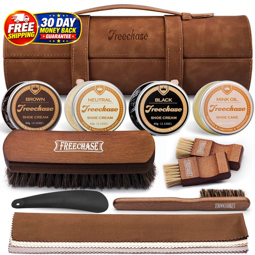 Leather shoe polish kit - shoe, for