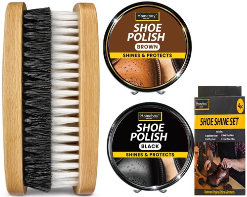 4pc black brown shoe polish - black, &