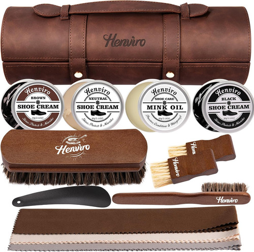 Leather shoe polish kit - leather,