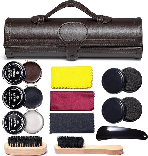 12pc shoe shine kit leather - shoe,