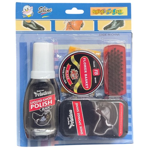 4pc black liquid shoe - shoe, polish
