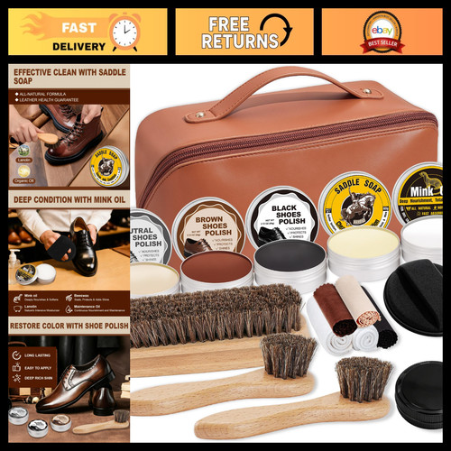 Shoe shine kit - 16-in-1,